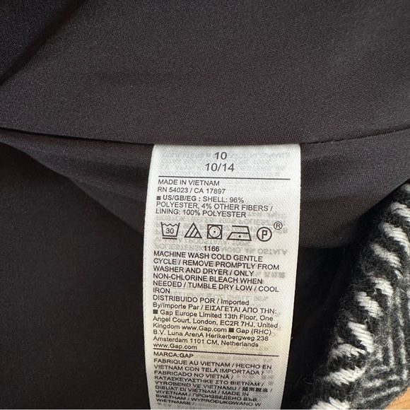 GAP Black & White Tweed Herringbone Mini Skirt | Winter Textured A-Line Size 10 - Picture 6 of 8